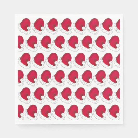 Serviette En Papier Père Noël Secret Père Noël Casquette rouge (Devant)