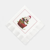 Serviette En Papier Père Noël sur un Cupcake Papier de Noël (Coin)