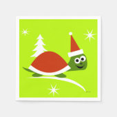 Serviette En Papier Père Noël Turtle Papier de Noël (Devant)