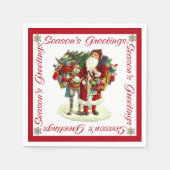 Serviette En Papier Père Noël victorienne et âne (Devant)