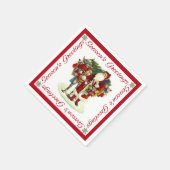 Serviette En Papier Père Noël victorienne et âne (Coin)