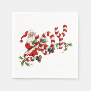 Serviette En Papier Père Noël Vintage Joy