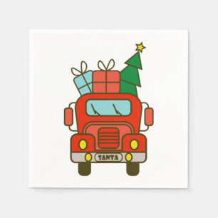 Serviette En Papier Père Noël vue de devant Joyeux Noël