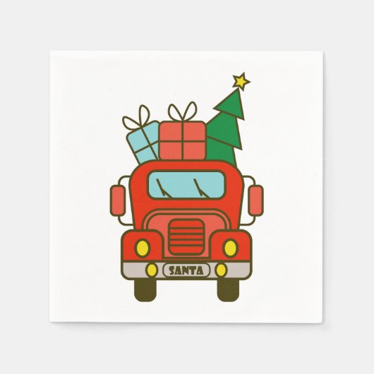 Serviette En Papier Père Noël vue de devant Joyeux Noël (Devant)