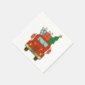 Serviette En Papier Père Noël vue de devant Joyeux Noël (Coin)