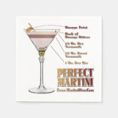 Serviette En Papier Perfect Martini Cocktail Recette Art (Devant)