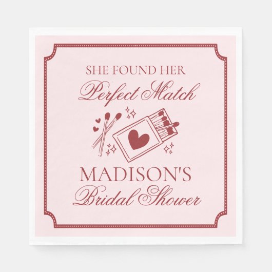 Serviette En Papier Perfect Match Bridal Shower Bachelorette Party (Devant)