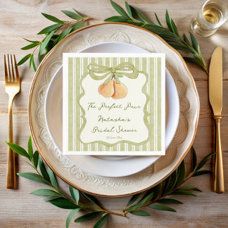 Serviette En Papier Perfect pair sage green stripe pear bridal shower