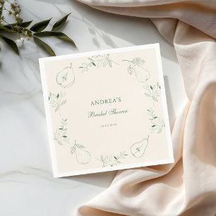 Serviette En Papier Perfect Pear Main Drake Fête des mariées verte