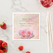 Serviette En Papier Perfect Pink Roses Wedding  (En situation)