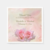 Serviette En Papier Perfect Pink Roses Wedding  (Devant)