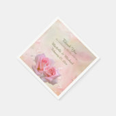 Serviette En Papier Perfect Pink Roses Wedding  (Coin)