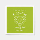 Serviette En Papier Péridot 1er anniversaire 1 an d'amour serviettes (Devant)