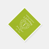 Serviette En Papier Péridot 1er anniversaire 1 an d'amour serviettes (Coin)