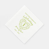 Serviette En Papier Péridot anniversaire 1 an d'amour serviettes verte (Coin)