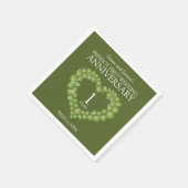 Serviette En Papier Péridot vert 1er anniversaire mariage coeur person (Coin)