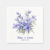 Serviette En Papier Périodes violettes 2 : serviettes Mariages personn (Devant)