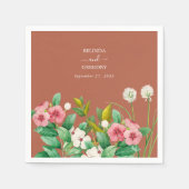 Serviette En Papier Périwinkle Burnt Orange Terracotta Mariage (Devant)