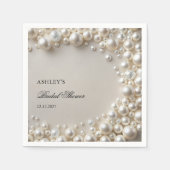 Serviette En Papier Perles blanches Fête des mariées élégante (Devant)