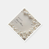 Serviette En Papier Perles blanches Fête des mariées élégante (Coin)