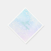 Serviette En Papier Perles bleu brillant rose (Coin)