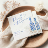 Serviette En Papier Perles bleues et prosecco pour l'enterrement de vi