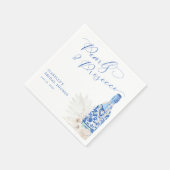 Serviette En Papier Perles bleues et prosecco pour l'enterrement de vi (Coin)