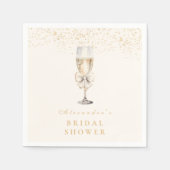 Serviette En Papier Perles Bow Et Fête des mariées Prosecco (Devant)