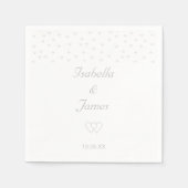 Serviette En Papier Perles chic sur Mariage blanc (Devant)