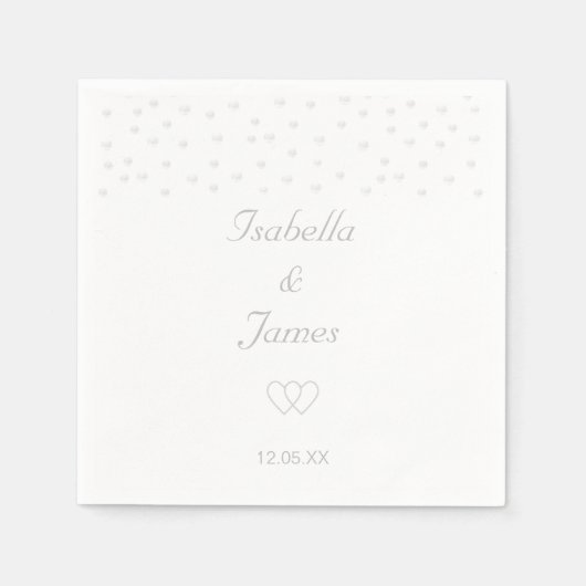 Serviette En Papier Perles chic sur Mariage blanc (Devant)