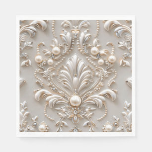 Serviette En Papier Perles cristaux France Damas broderie Découpage