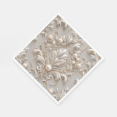Serviette En Papier Perles cristaux France Damas broderie Découpage (Coin)