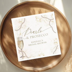 Serviette En Papier Perles de Luxe et Prosecco : Baby Shower de Mariée