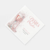 Serviette En Papier Perles de Parties scintillant moderne rose pâle et (Coin)