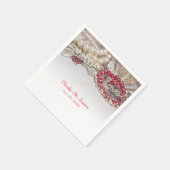 Serviette En Papier Perles et bijoux d'amour de la Saint-Valentin chic (Coin)
