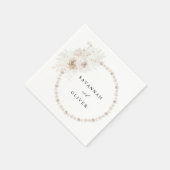 Serviette En Papier Perles et blanc Nom floral Napkins 2 (Coin)