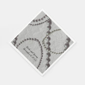 Serviette En Papier Perles et dentelle Mariage serviettes (Coin)