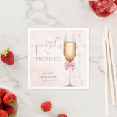 Serviette En Papier Perles et Fête des mariées rose Prosecco (En situation)