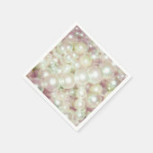 Serviette En Papier Perles et marguerite rose (Coin)