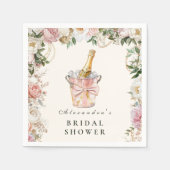 Serviette En Papier Perles et Prosecco de Mariage (Devant)