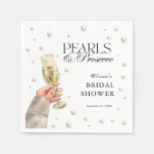 Serviette En Papier Perles et Prosecco Elegant Fête des mariées Brunch (Devant)