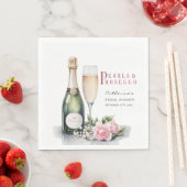 Serviette En Papier Perles et prosecco : Élégante garden-party de mari (En situation)