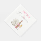 Serviette En Papier Perles et Prosecco Rose Fête de Mariée (Coin)