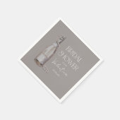 Serviette En Papier Perles personnalisées + Fête des mariées Prosecco (Coin)