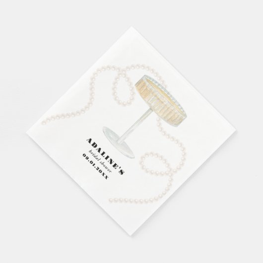 Serviette En Papier Perles, pétales et poursuites | Nuptiale Pearl bra (Coin)