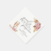 Serviette En Papier Perles Pétales & Prosecco Fleurs Mariage (Coin)