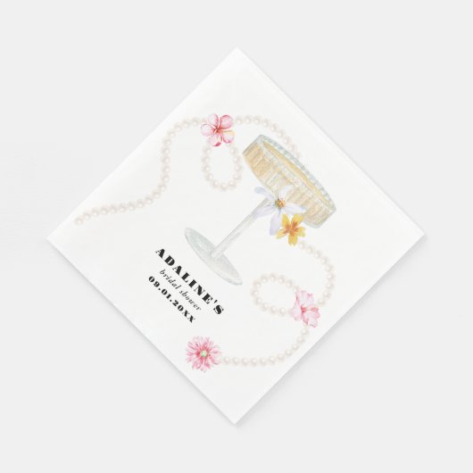 Serviette En Papier Perles, Pétales & Prosecco | Perles & Pétales Mari (Coin)