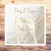 Serviette En Papier Perles & Prosecco Fête des mariées moderne élégant