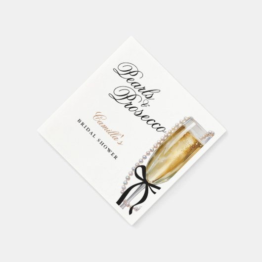 Serviette En Papier Perles & Prosecco Nœud Noir Enterrement de Vie de  (Coin)