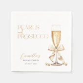 Serviette En Papier Perles & Prosecco Or Minimal Mariage (Devant)